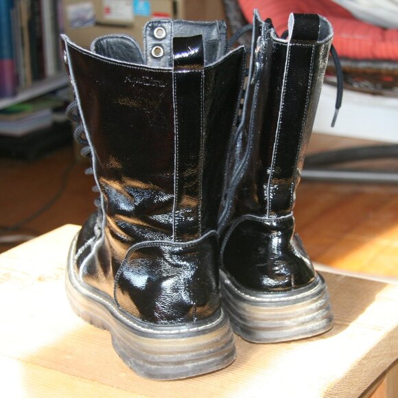 Aqua Diva Black Patent Leather Boots - Picture 2 of 5